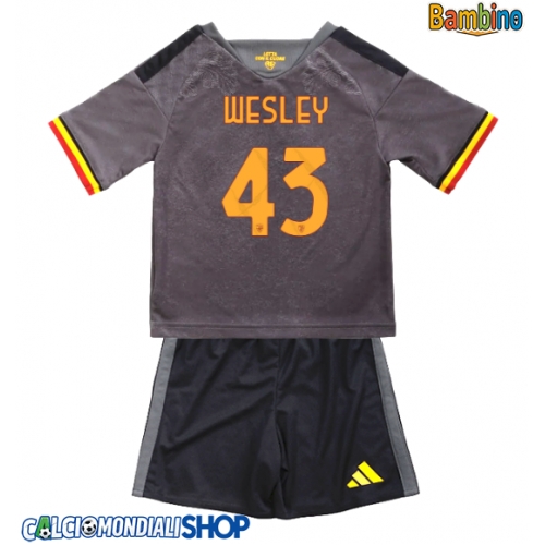Maglie da calcio AS Roma Wesley Franca #43 Terza Maglia Bambino 2026-27 Manica Corta + Pantaloni corti)
